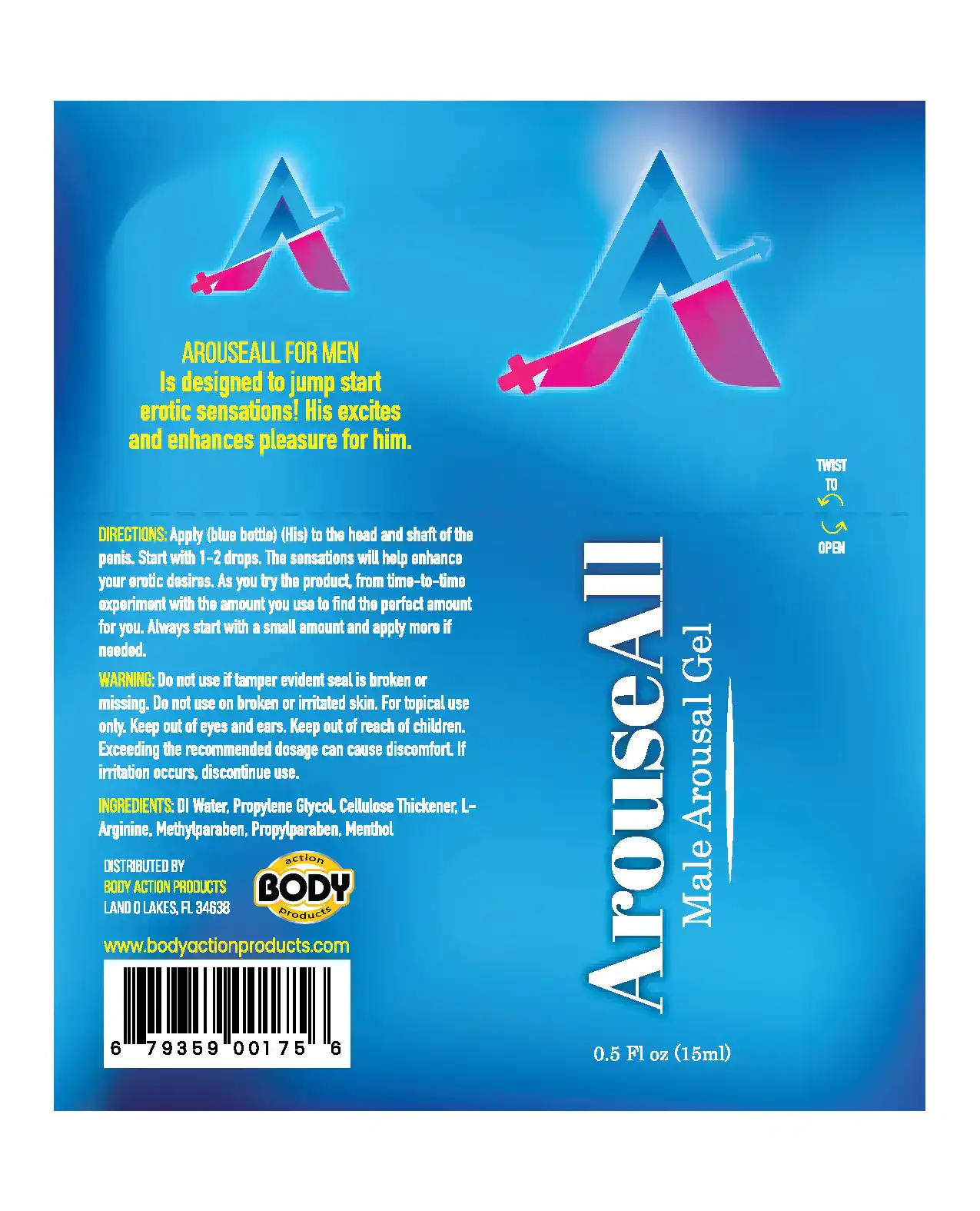 ArouseAll Male Stimulating Gel - .5 oz Bottle - Image 2