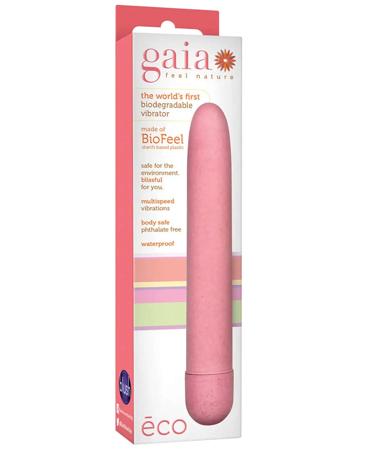 Blush Gaia Biodegradable Vibrator Eco - Coral - Image 3