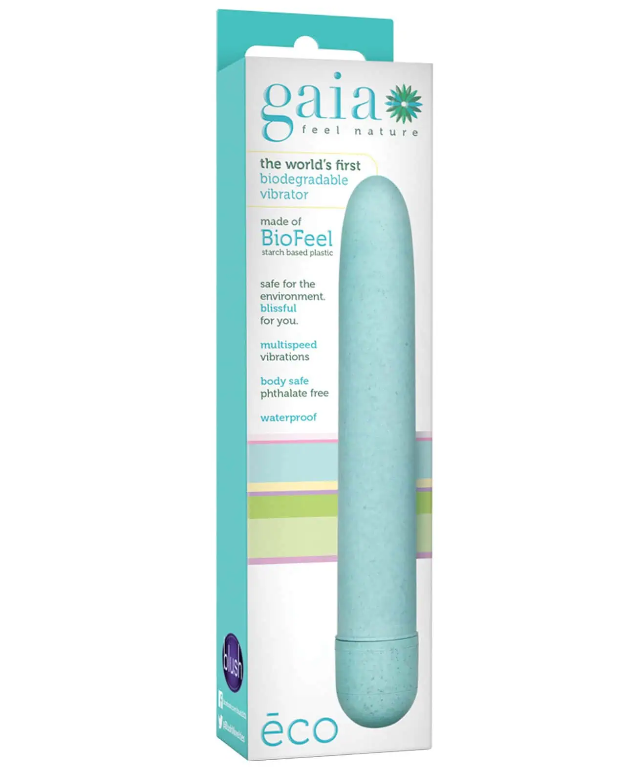 Blush Gaia Biodegradable Vibrator Eco - Aqua - Image 3