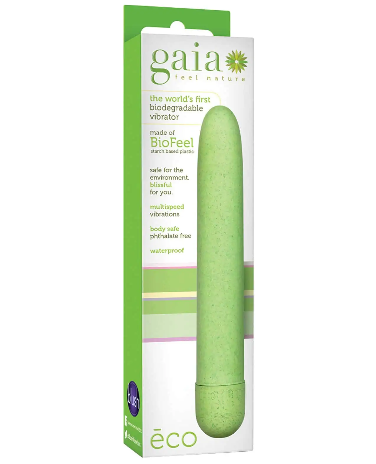 Blush Gaia Biodegradable Vibrator Eco- Green - Image 3