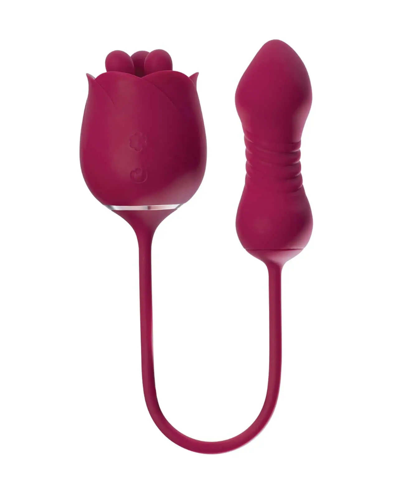 Rosa Rotating Rose Toy & Thrusting Vibrator - Red - Featured Image
