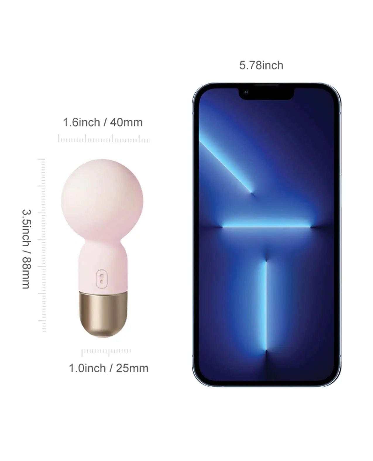 Pokewan Pocket Mini Vibrating Wand Massager - Pale Light Pink - Image 3