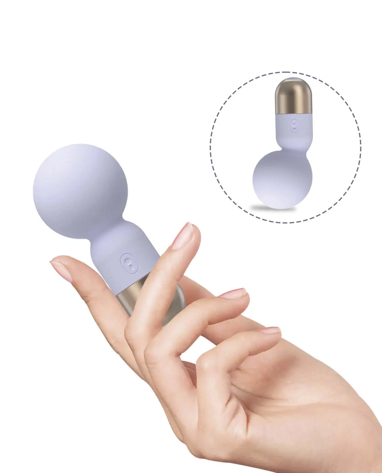 Pokewan Pocket Mini Vibrating Wand Massager - Pale Violet - Image 3