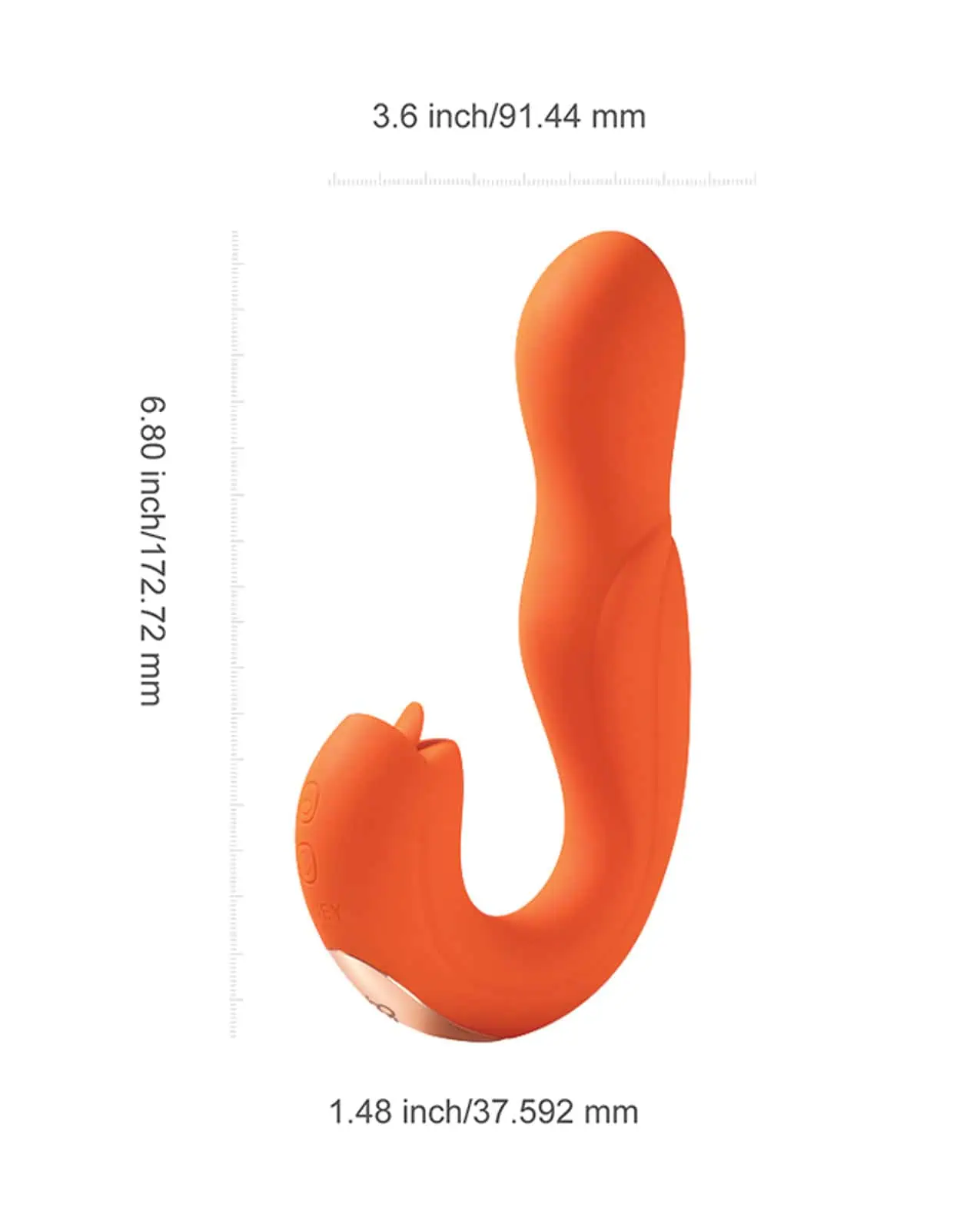 Joi Pro Rotating Head G-Spot Vibrator & Clit Licker w/Remote - Orange - Image 3