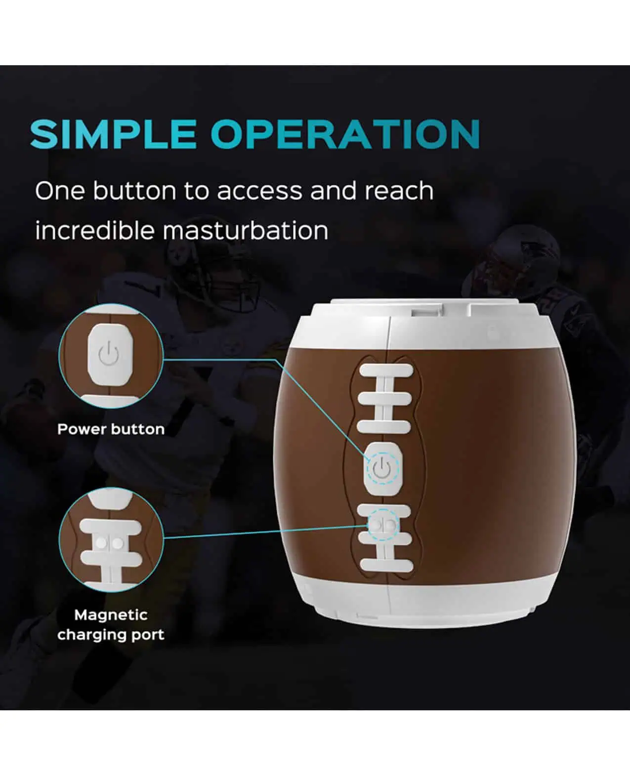 Touchdown Open Ended Pocket Male Masturbator - Brown - Image 3