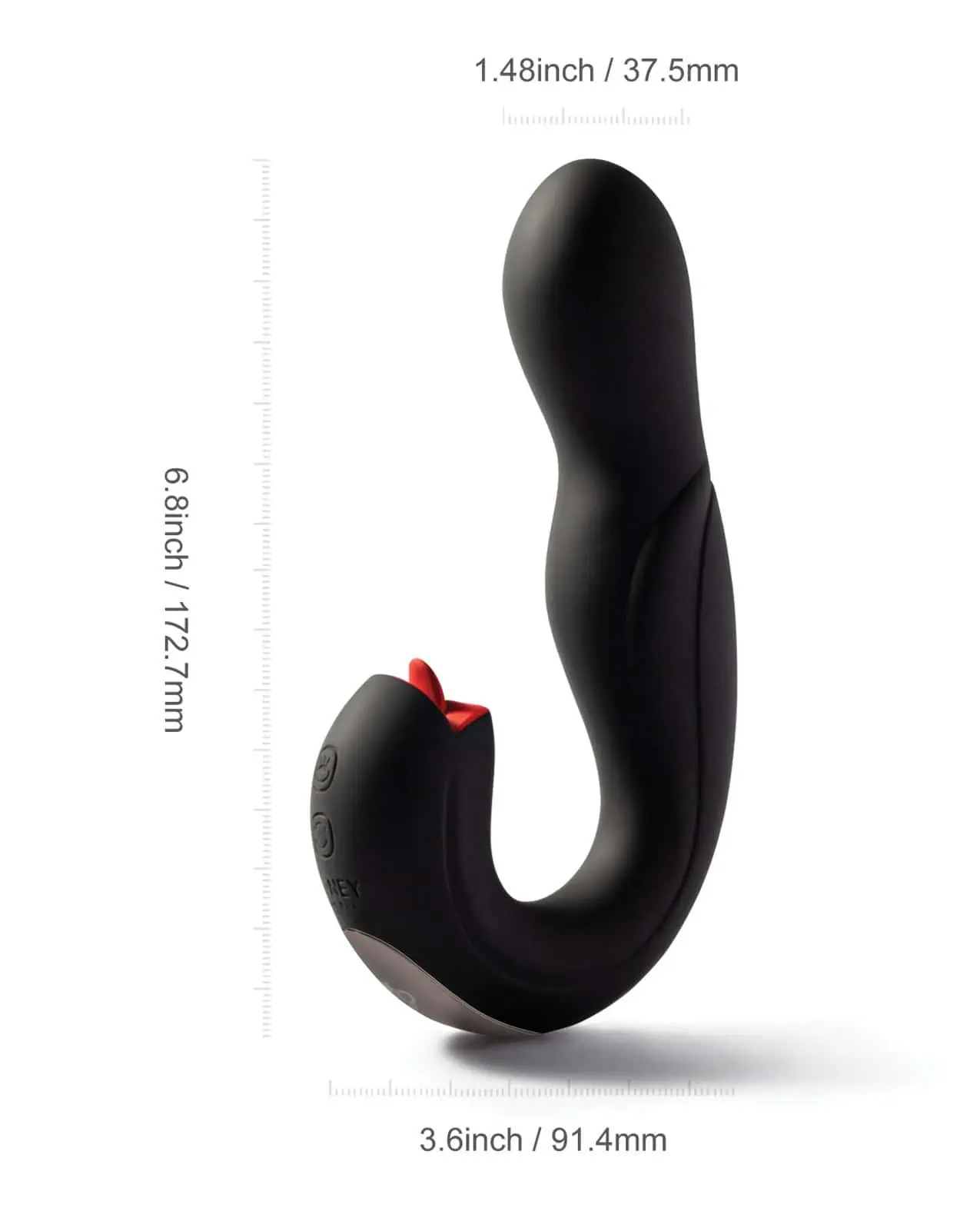 Joi Pro Rotating Head G-Spot Vibrator & Clit Licker w/Remote - Black - Image 4