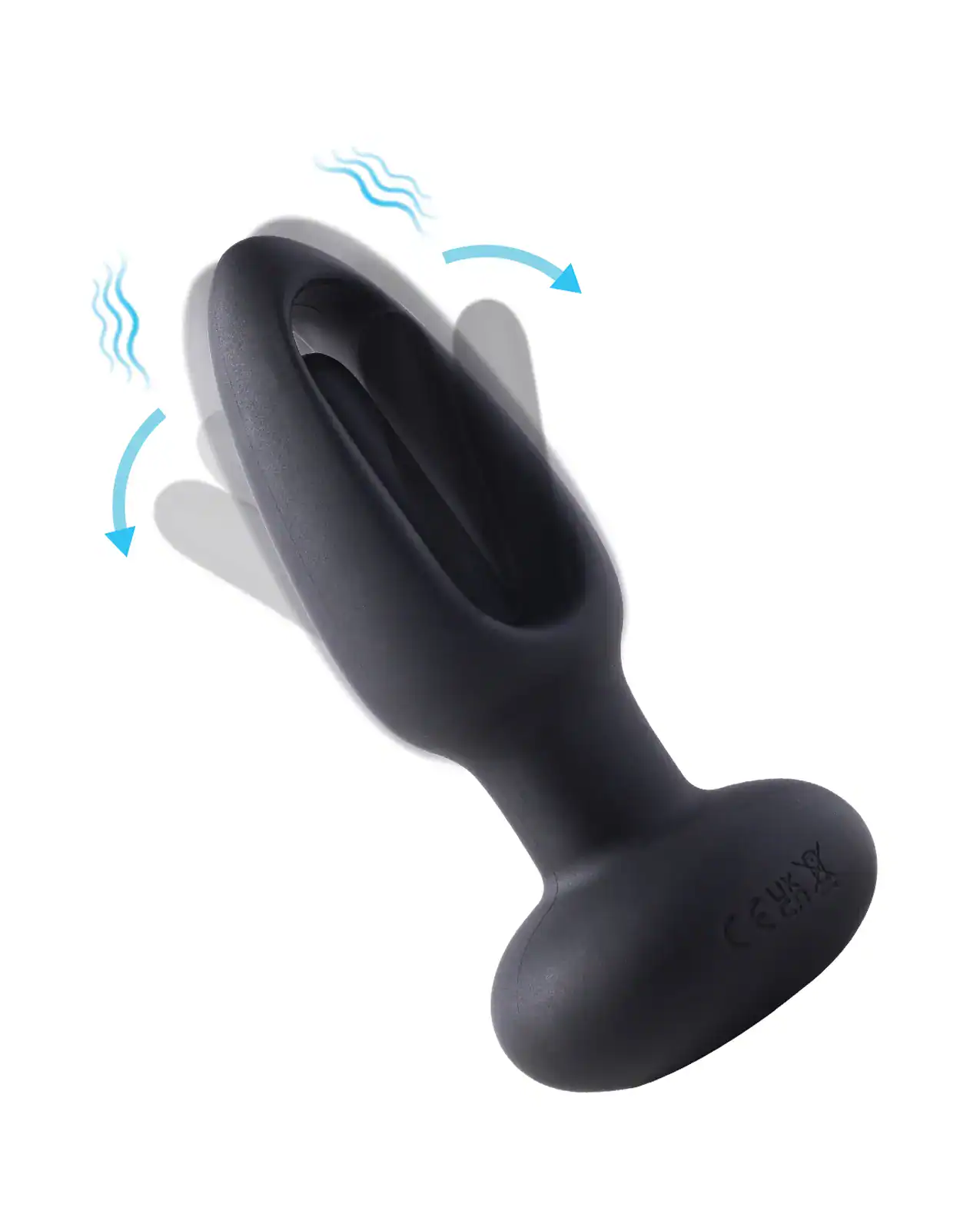 Taper Tapping Prostate Massager Butt Plug Anal Vibrator - Black - Image 2