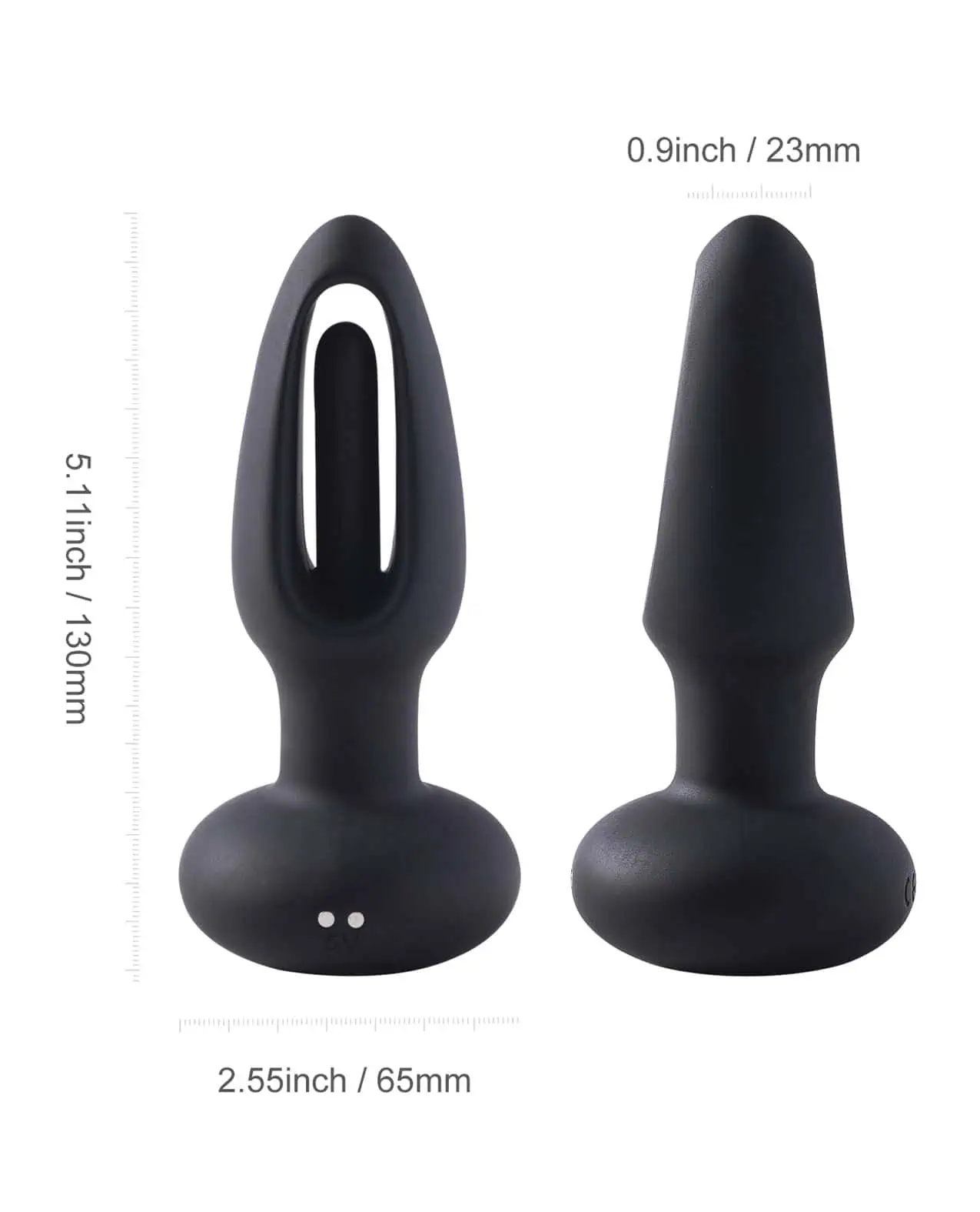 Taper Tapping Prostate Massager Butt Plug Anal Vibrator - Black - Image 3