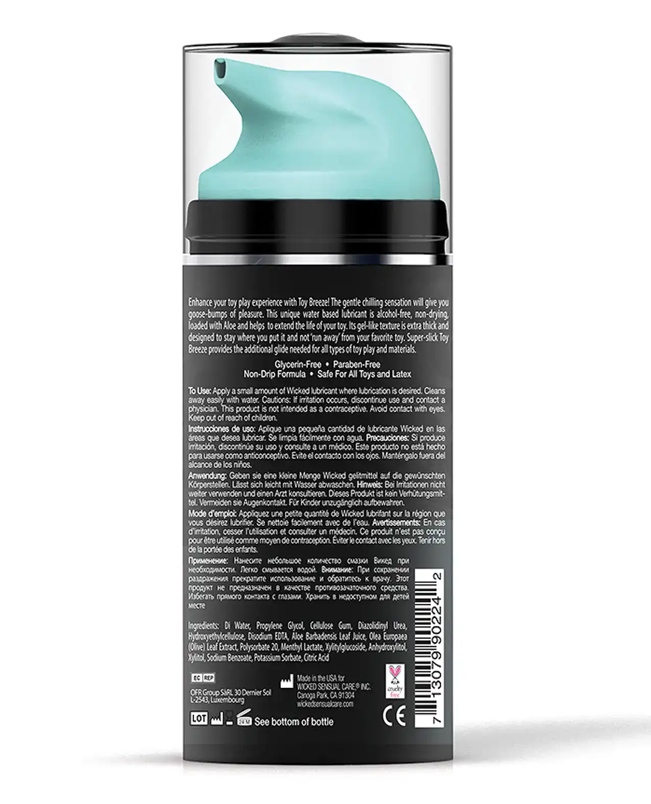 Wicked Sensual Care Toy Breeze Water Based Cooling Lubricant - 3.3 oz - Image 2