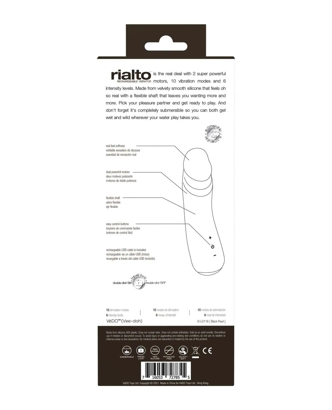 Rialto Rechargeable Vibe Black - Image 4