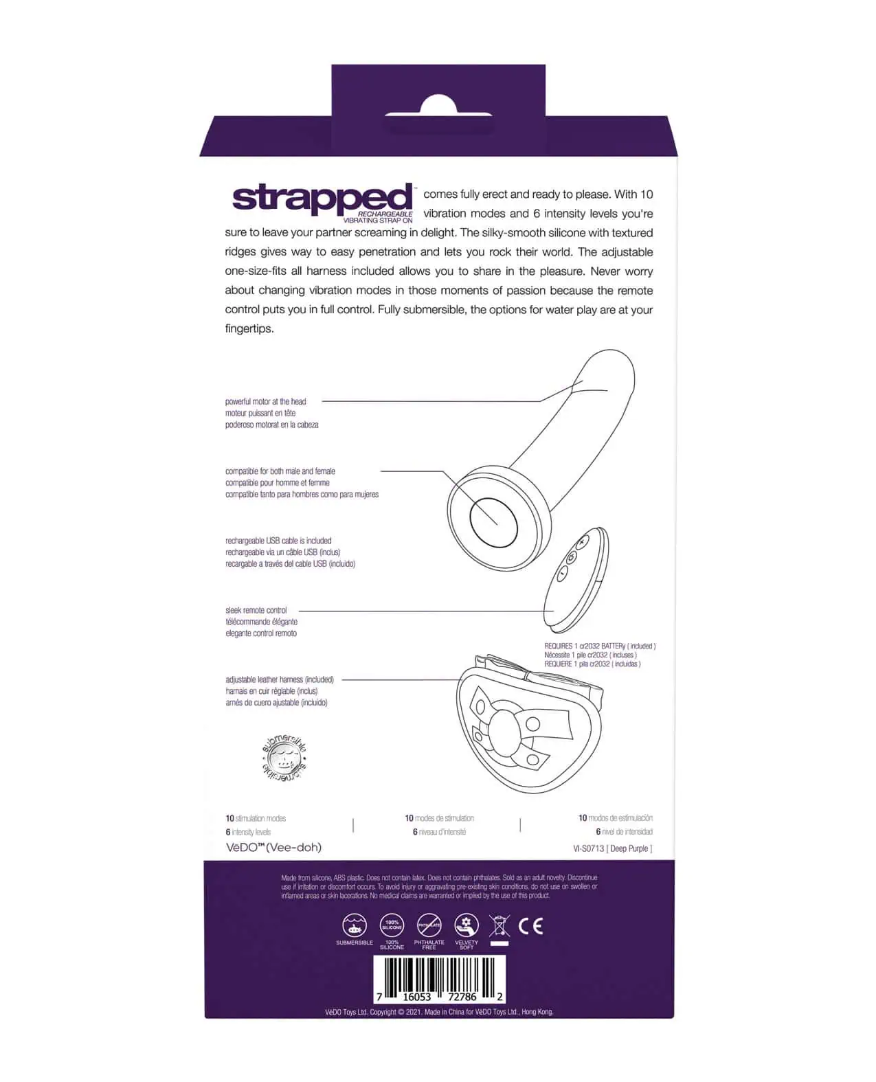 Strapped Recharge Vibe Strap On Purple - Image 4