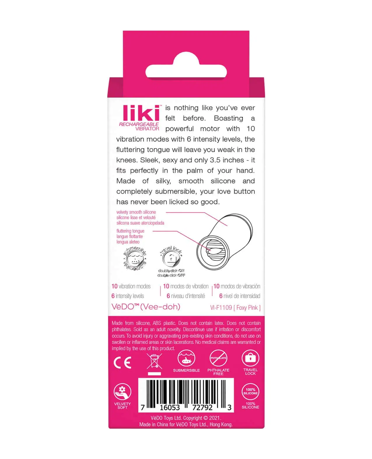 Vedo Liki Rechargeable Flicker Vibe - Foxy Pink - Image 2