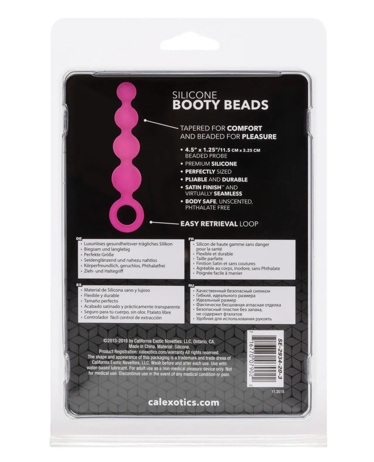 Calexotics Silicone Booty Beads - Pink - Image 2