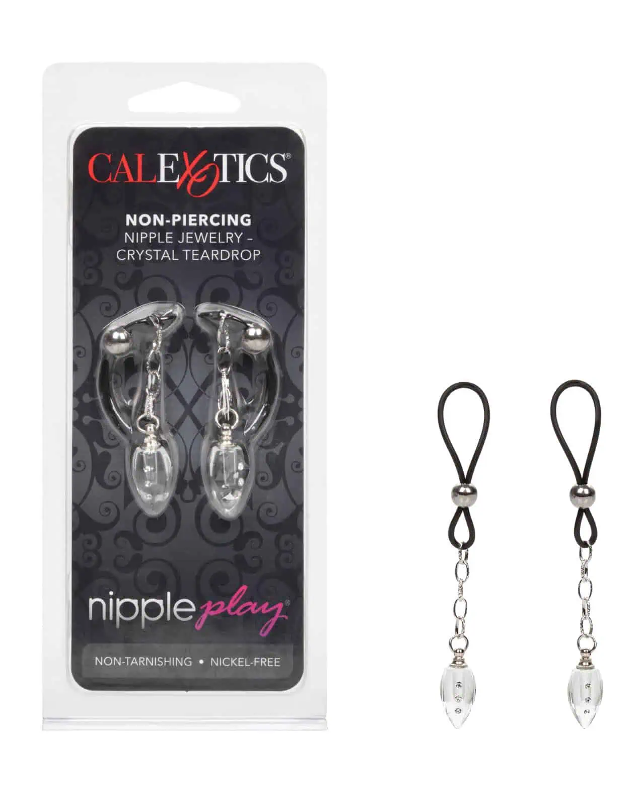 Nipple Play Non-Piercing Nipple Jewelry Crystal Teardrop - Image 3