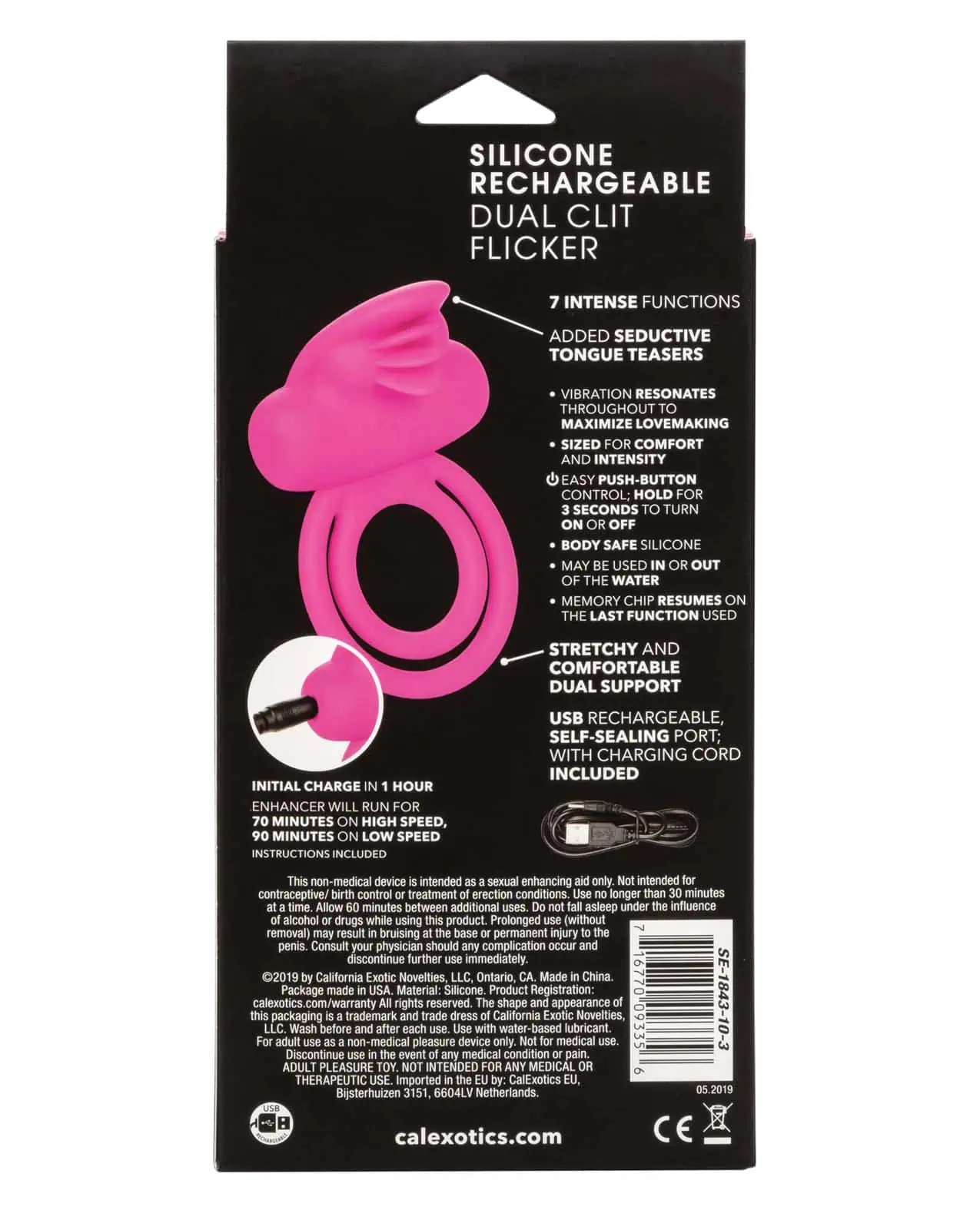 Silicone Rechargeable Dual Clit Flicker Enhancer - Pink - Image 4