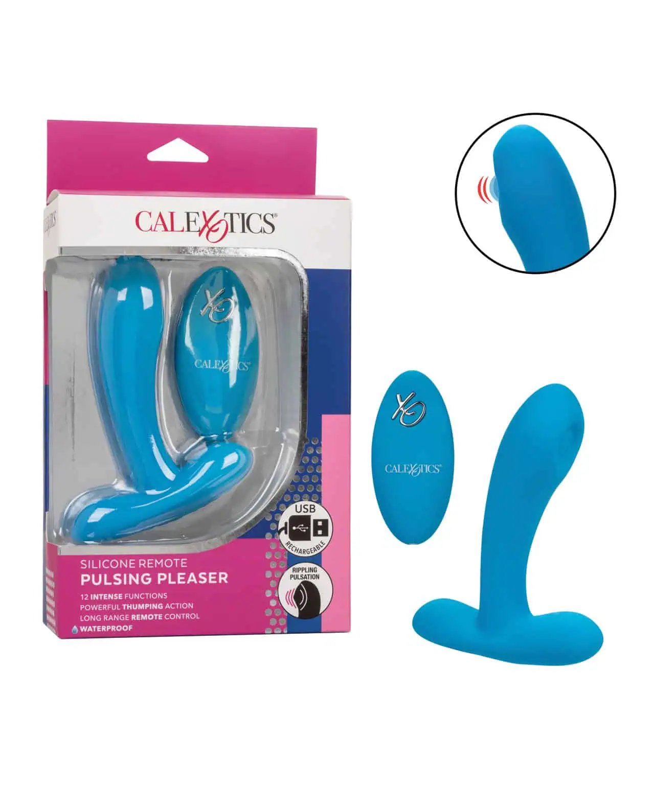 Silicone Remote Pulsing Pleaser Blue - Image 3