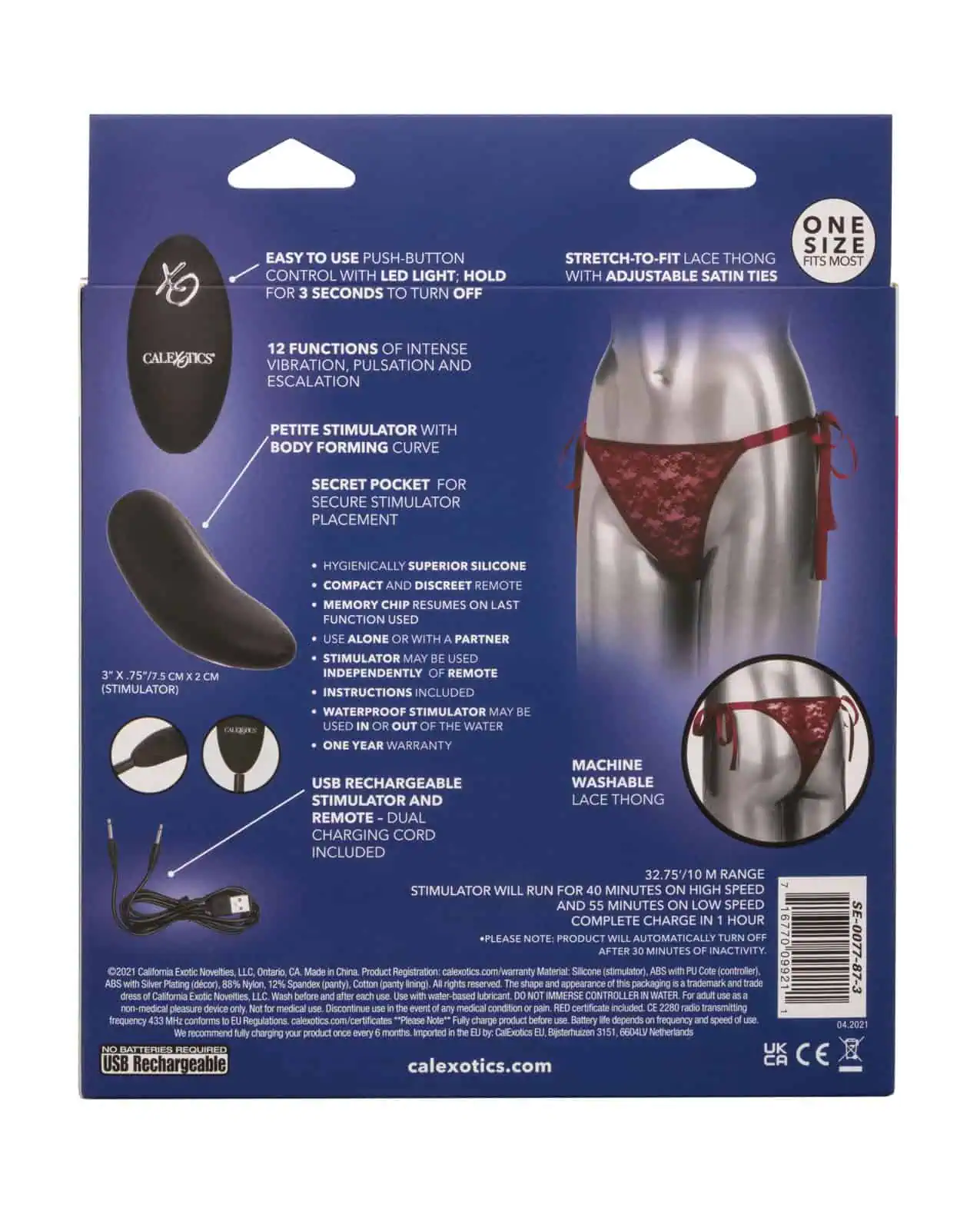 Remote Control Lace Thong Set Red - Image 4