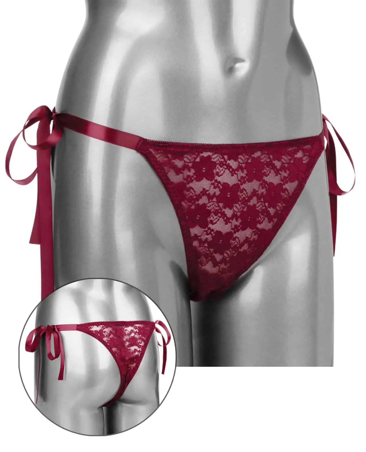 Remote Control Lace Thong Set Red - Image 6