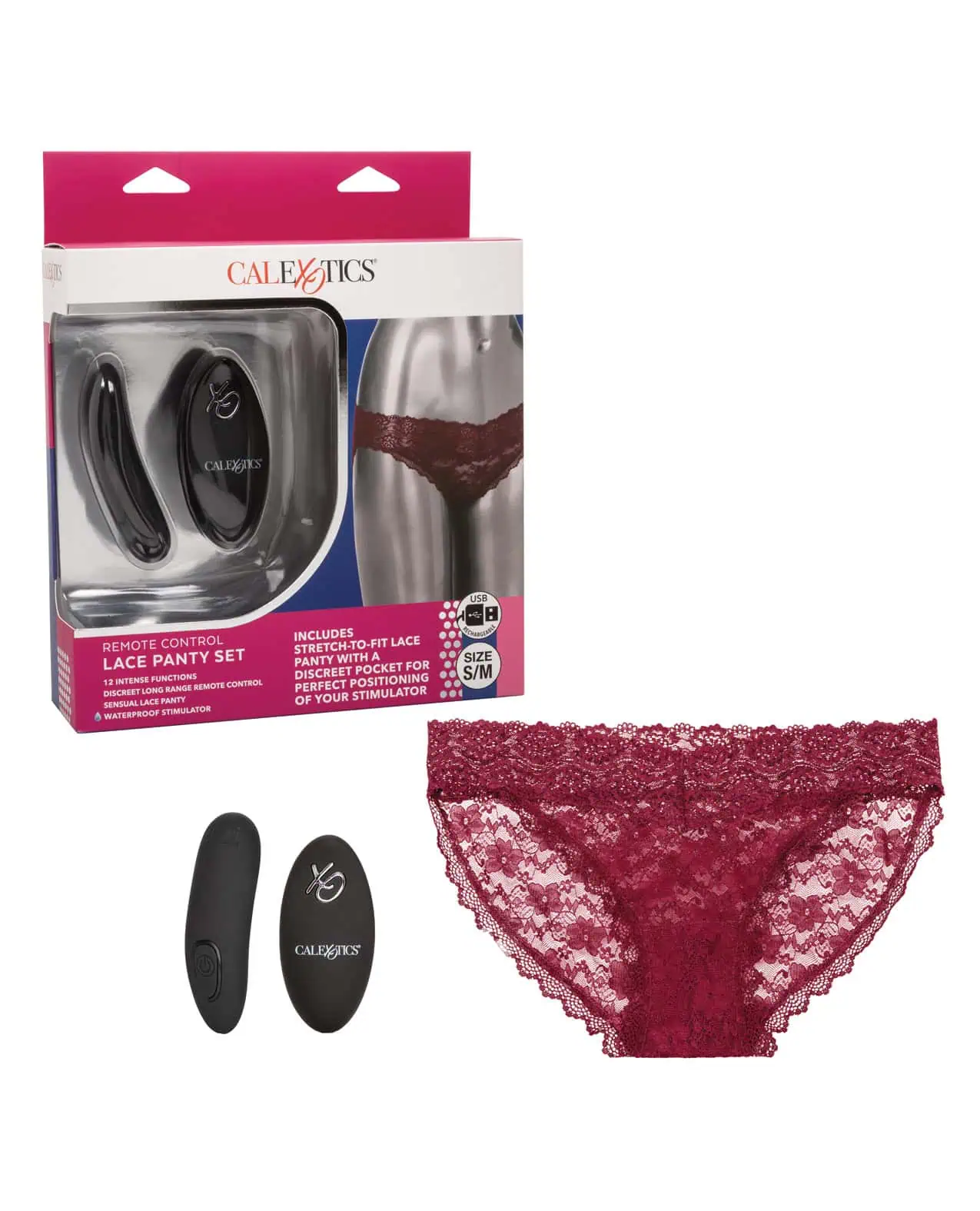 Remote Control Lace Panty Set S/m Red - Image 3