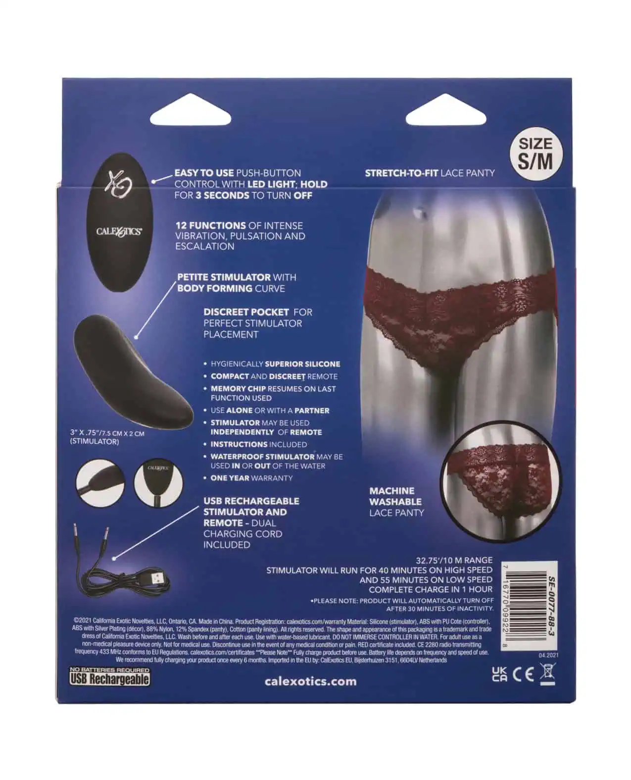 Remote Control Lace Panty Set S/m Red - Image 4
