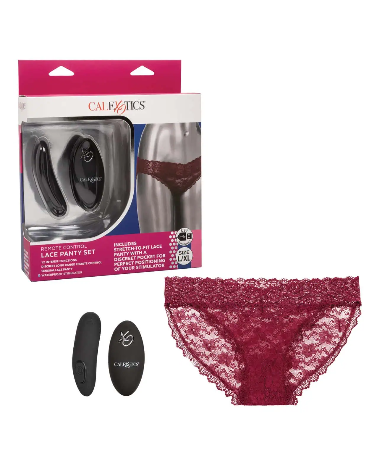 Remote Control Lace Panty Set L/xl Red - Image 3