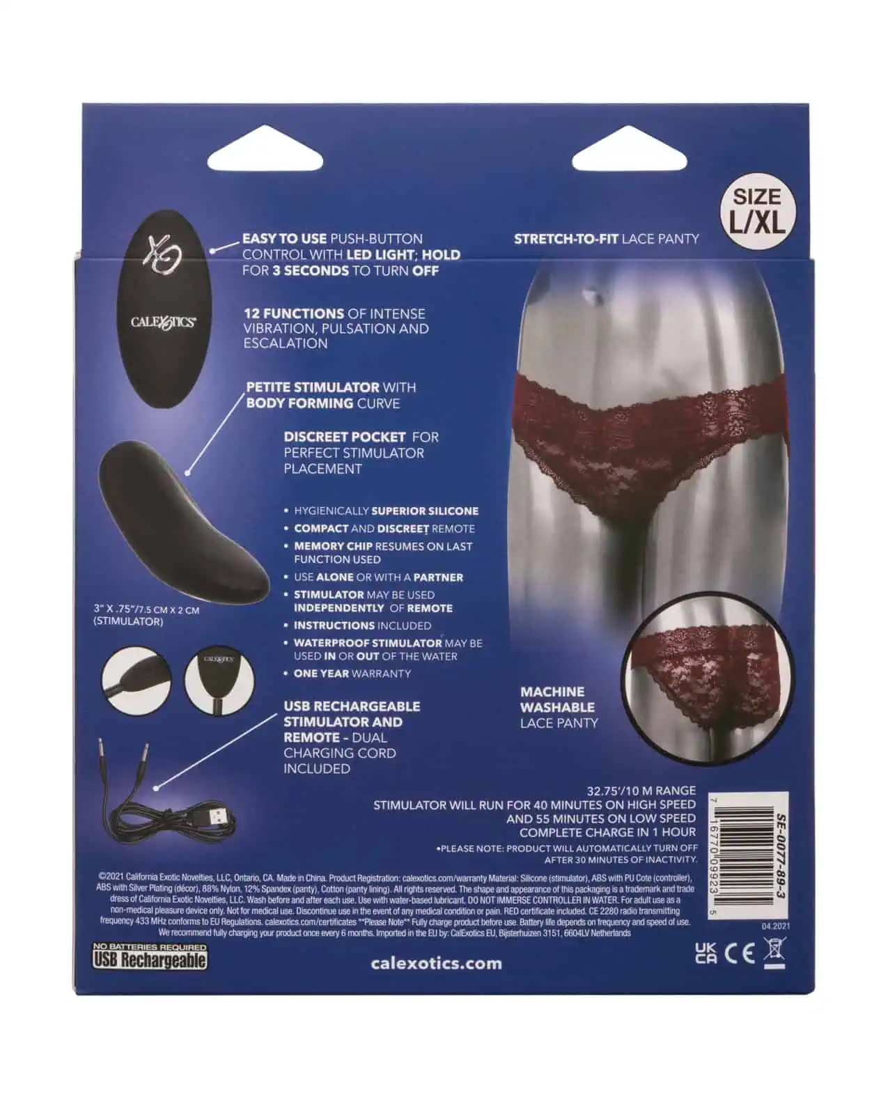 Remote Control Lace Panty Set L/xl Red - Image 4
