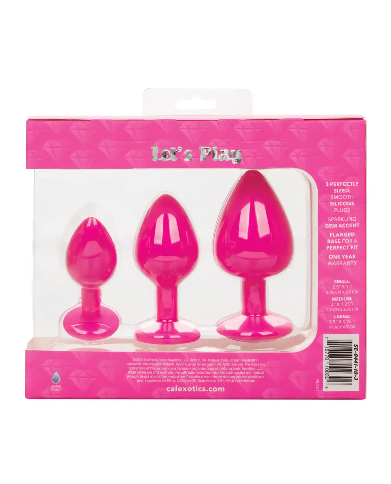 Cheeky Gems 3 pc Plug Set - Pink - Image 2