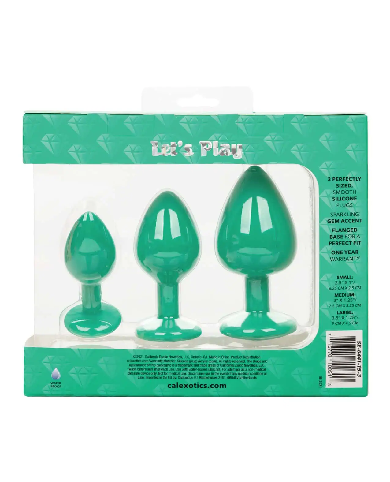 Cheeky Gems 3 pc Plug Set - Green - Image 2