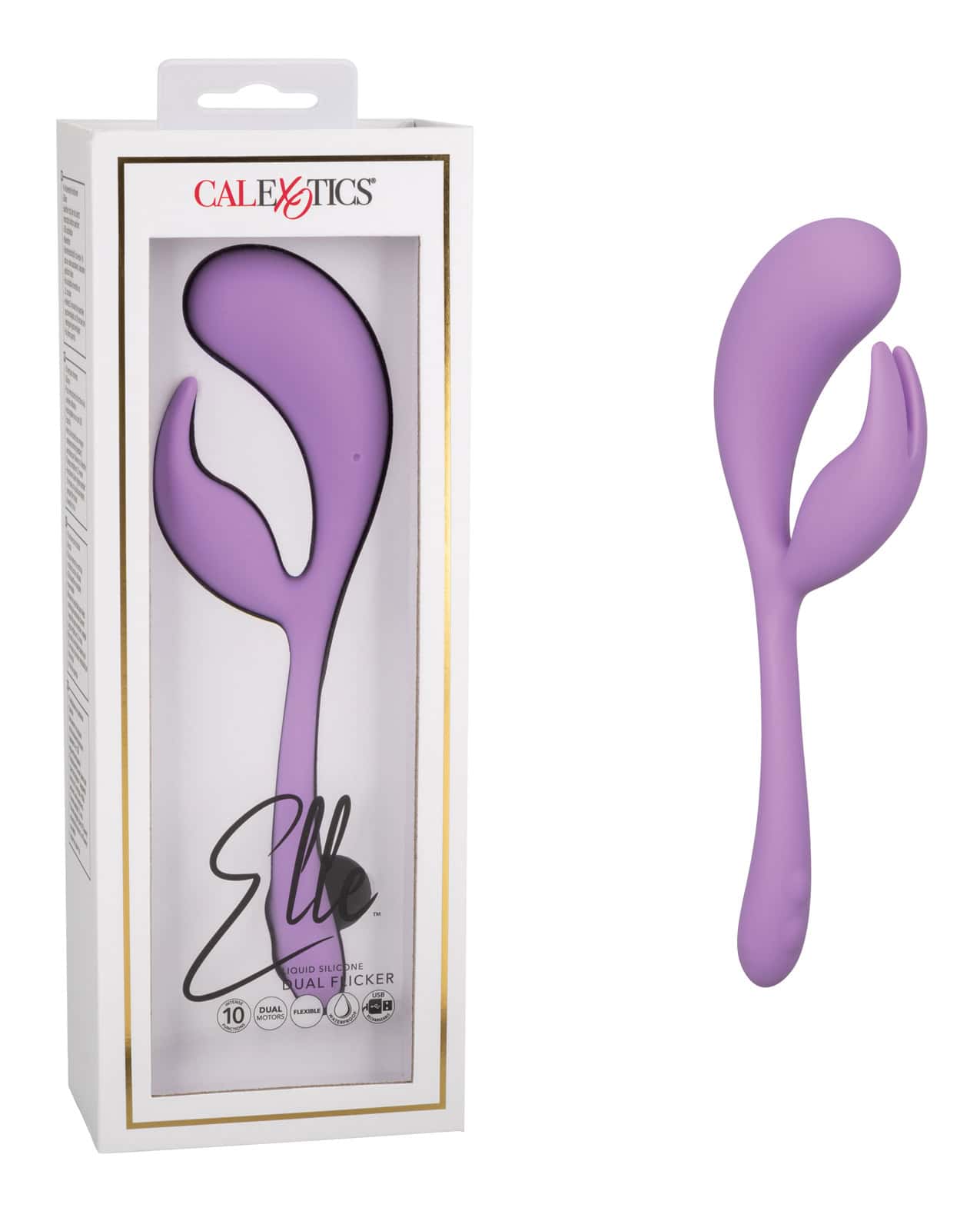 Buy Elle Liquid Silicone Dual Flicker - Purple | Jack and Jill Adult
