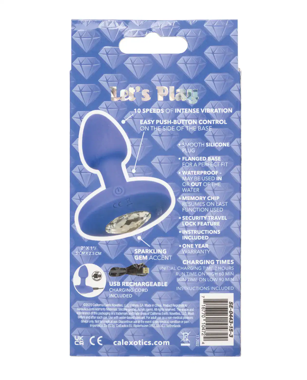 Cheeky Gems Small Rechargeable Vibrating Probe - Blue - Image 2
