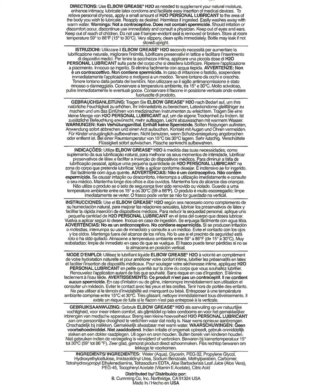 Elbow Grease H2O Personal Lubricant - 8.1 oz - Image 2