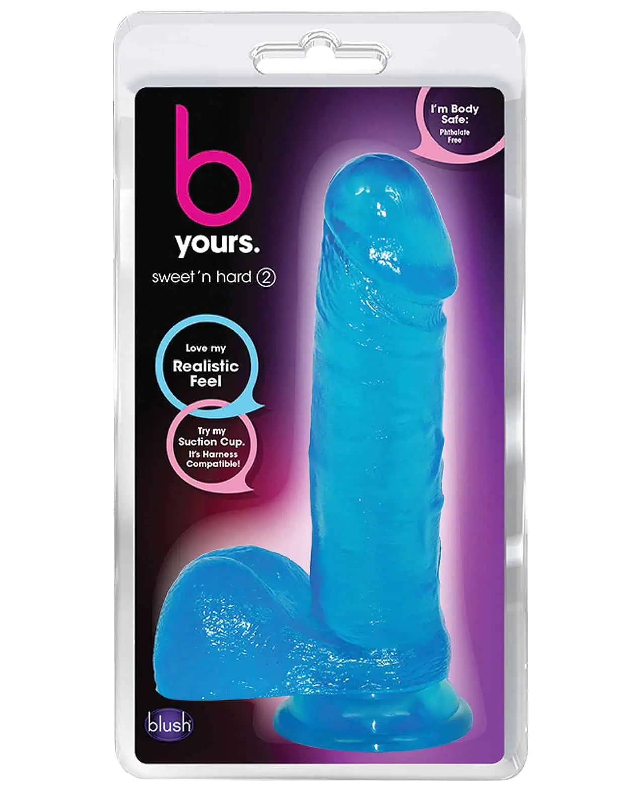 Blush B Yours Sweet n Hard 2 w/ Suction Cup - Blue - Image 3