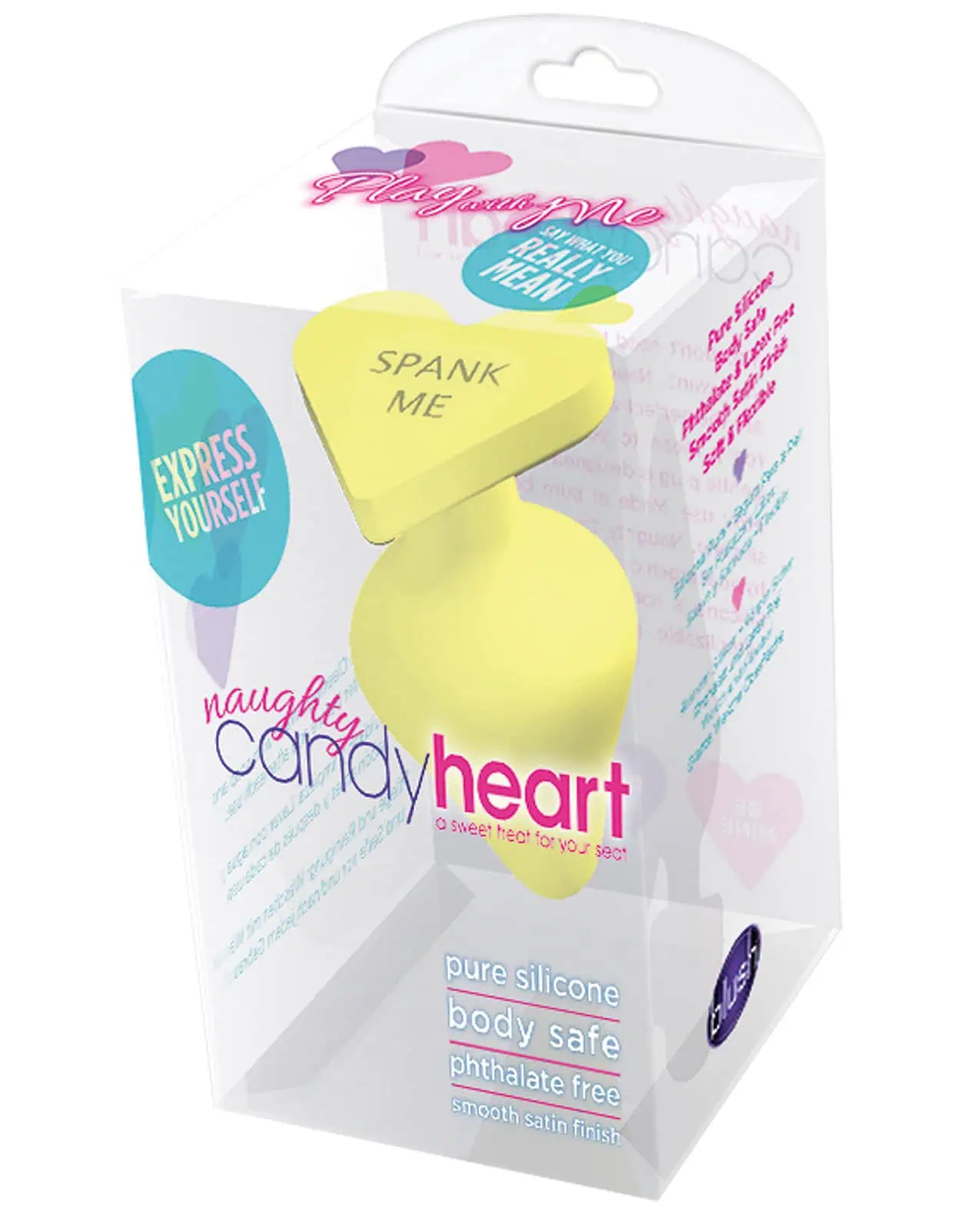 Blush Play with Me Naughty Candy Heart Spank Me Plug - Yellow - Image 3
