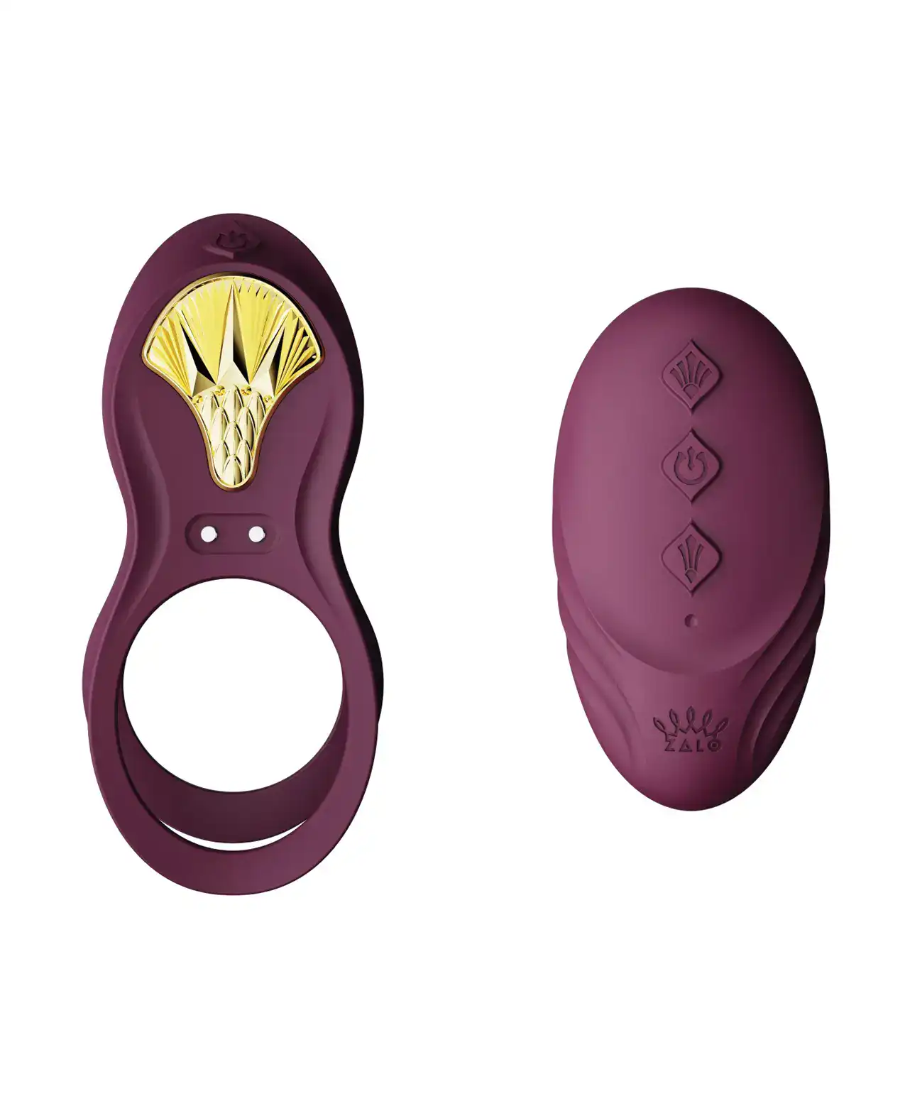 ZALO Bayek Vibrating Couples Ring w/Remote - Velvet Purple - Image 2