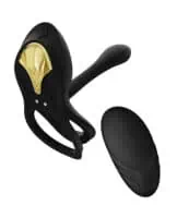 ZALO Bayek Vibrating Couples Ring w/Remote - Obsidian Black - Image 1