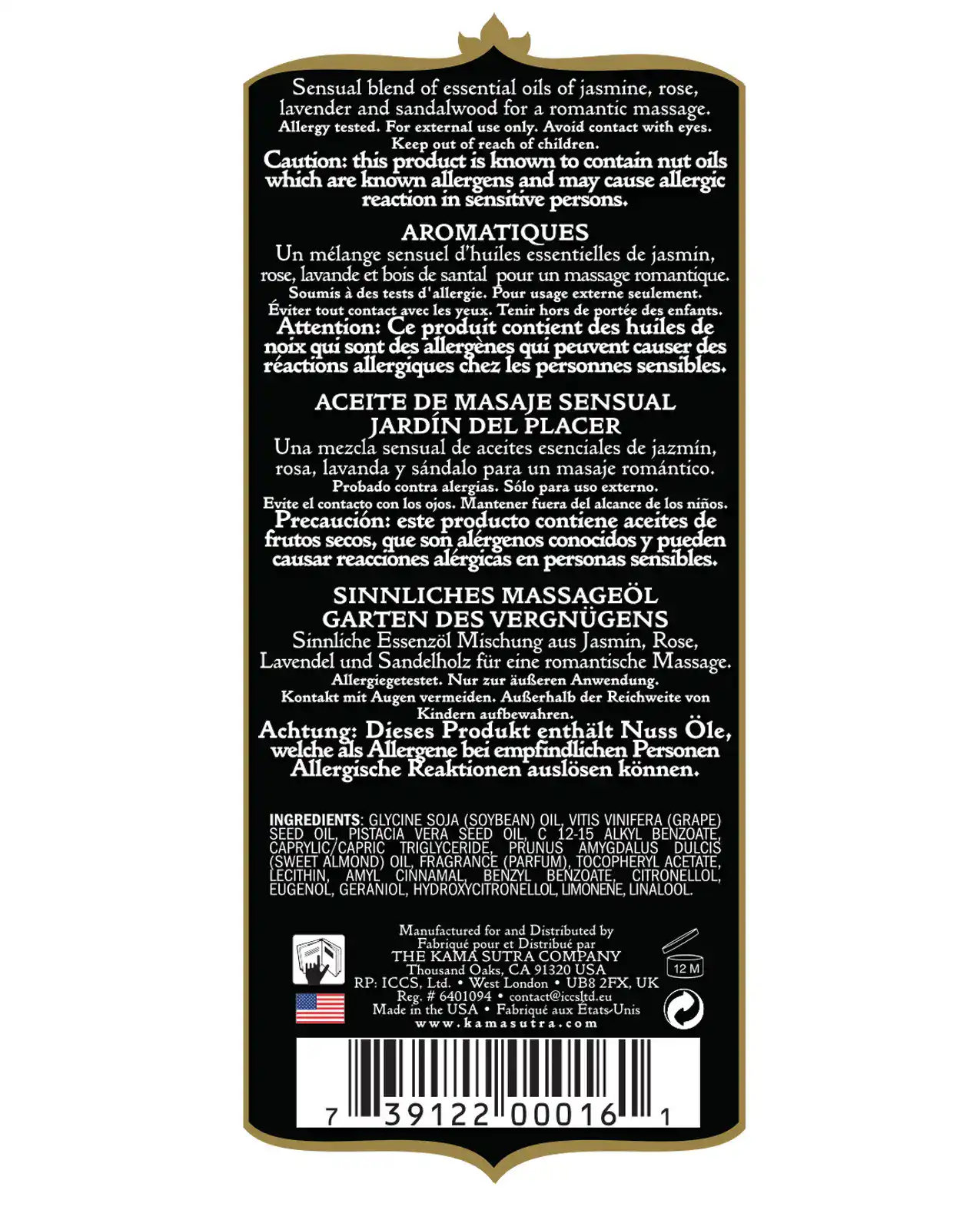 Kama Sutra Aromatic Oil - 8 oz Pleasure Garden - Image 2