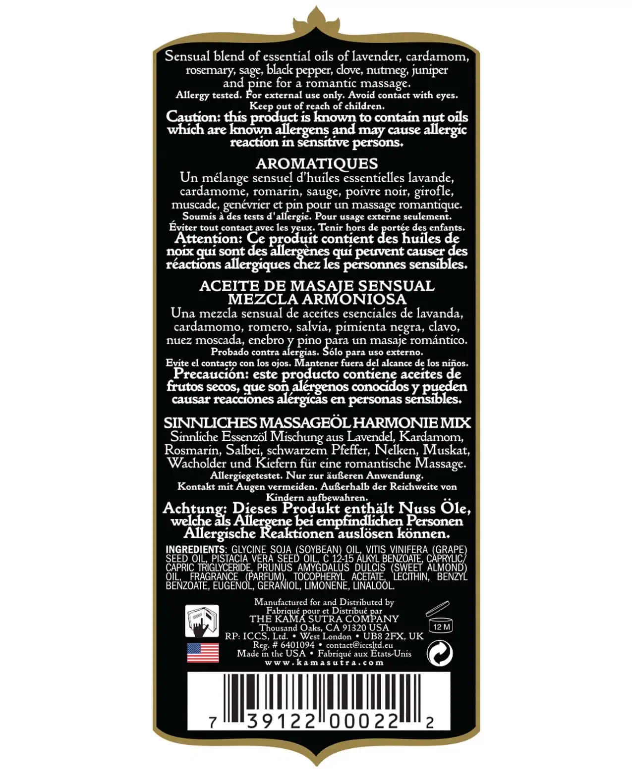 Kama Sutra Aromatic Oil - 8 oz Harmony Blend - Image 3