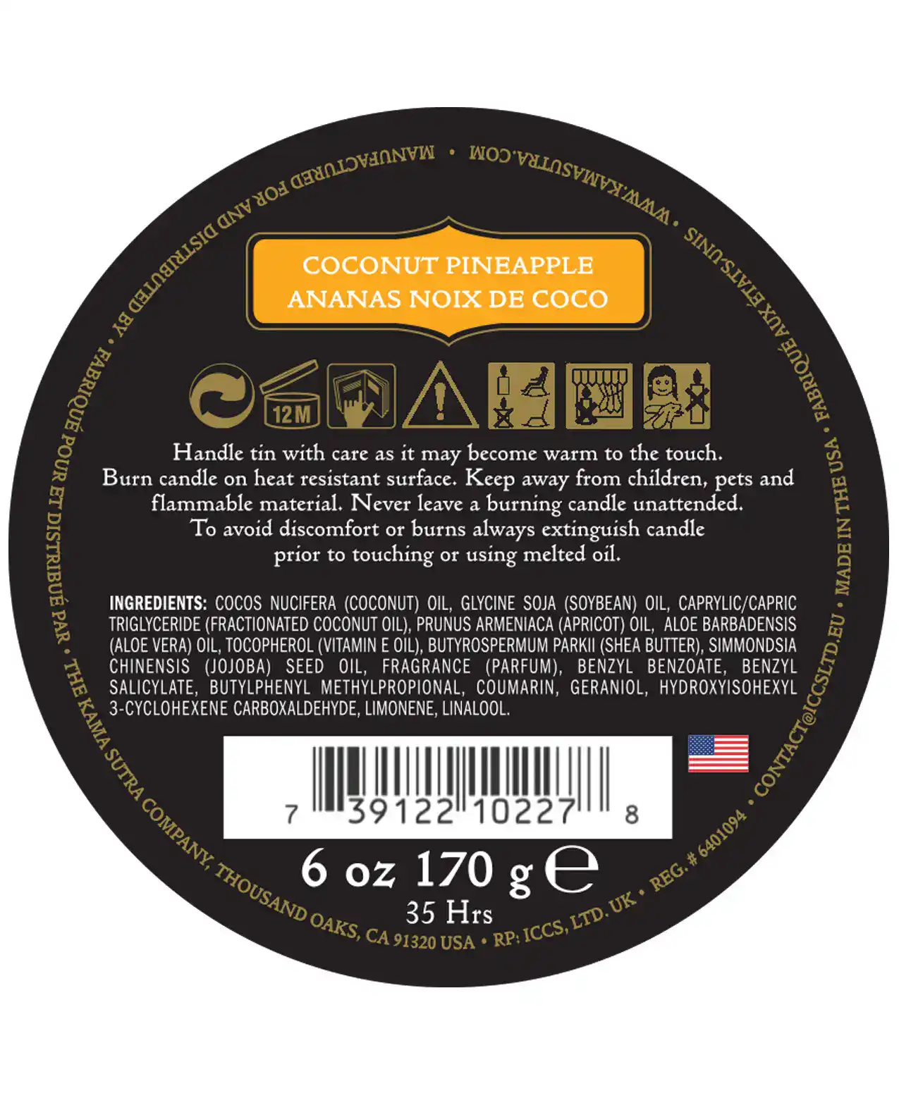 Kama Sutra Ignite Massage Candle - Coconut Pineapple - Image 2