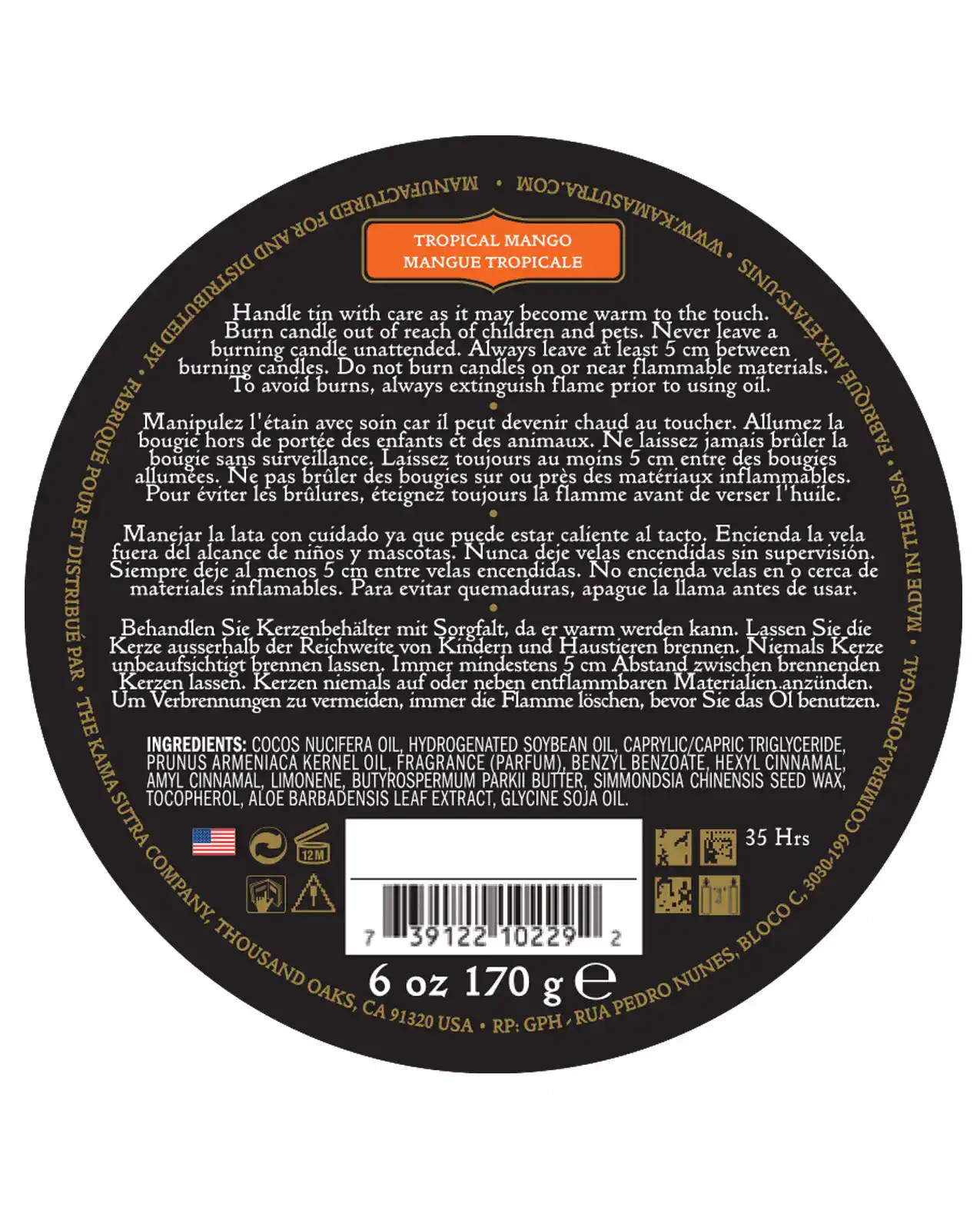 Kama Sutra Ignite Massage Candle - Tropical Mango - Image 2