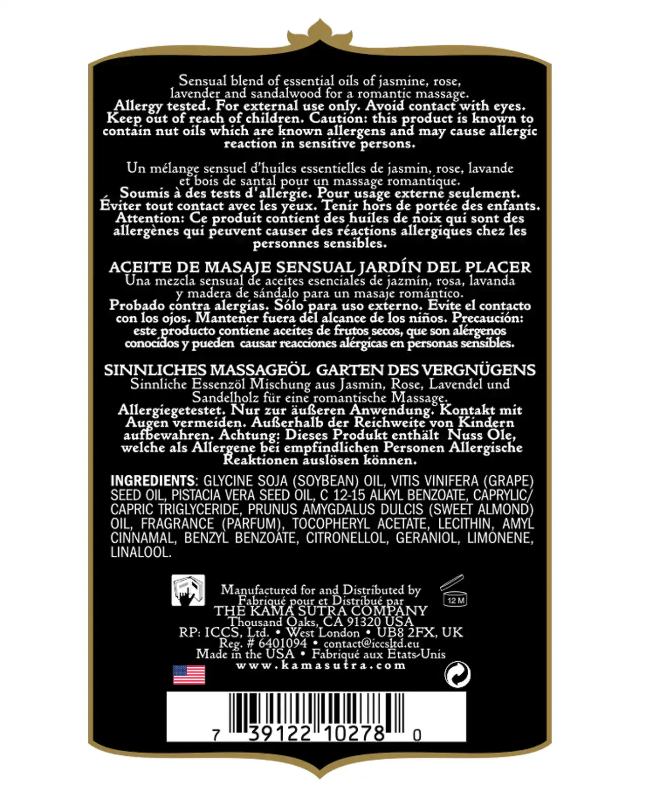 Kama Sutra Aromatics Massage Oil - 2 oz Pleasure Garden - Image 2