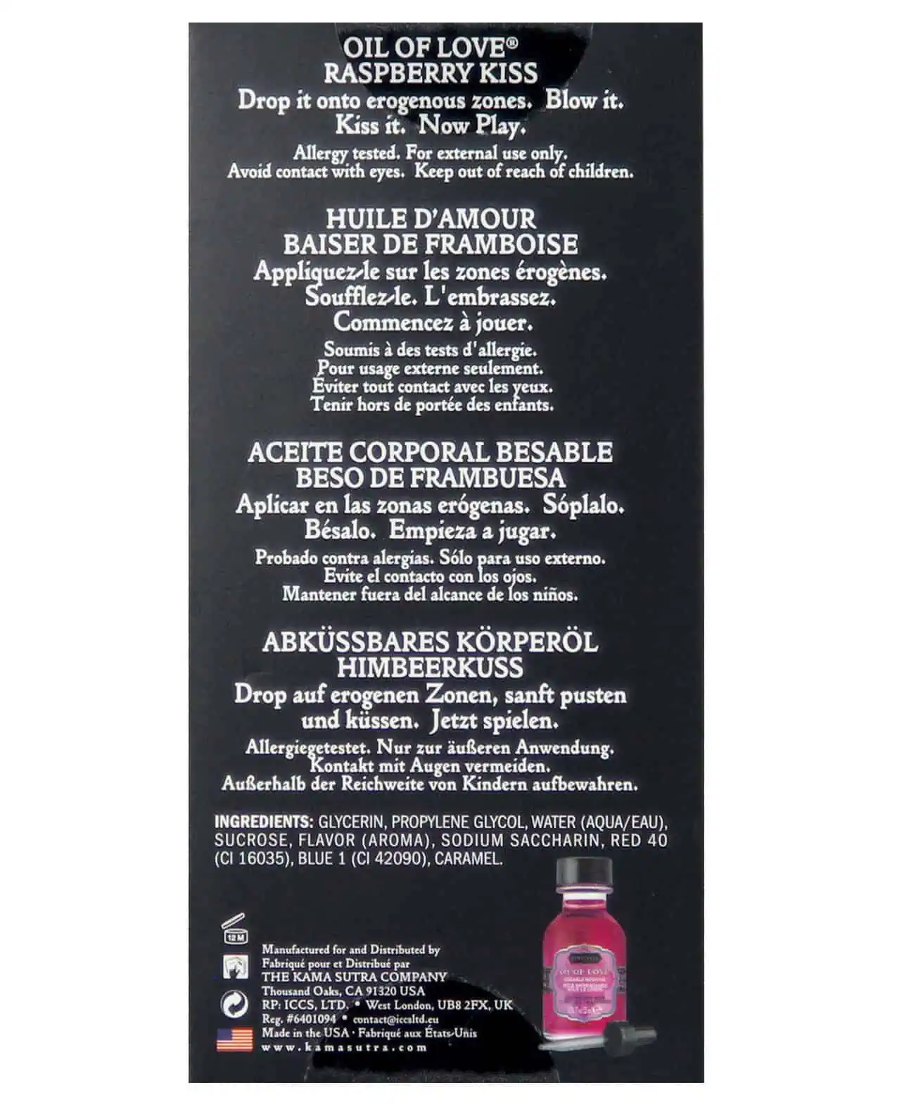 Kama Sutra Oil of Love - .75 oz Raspberry Kiss - Image 3