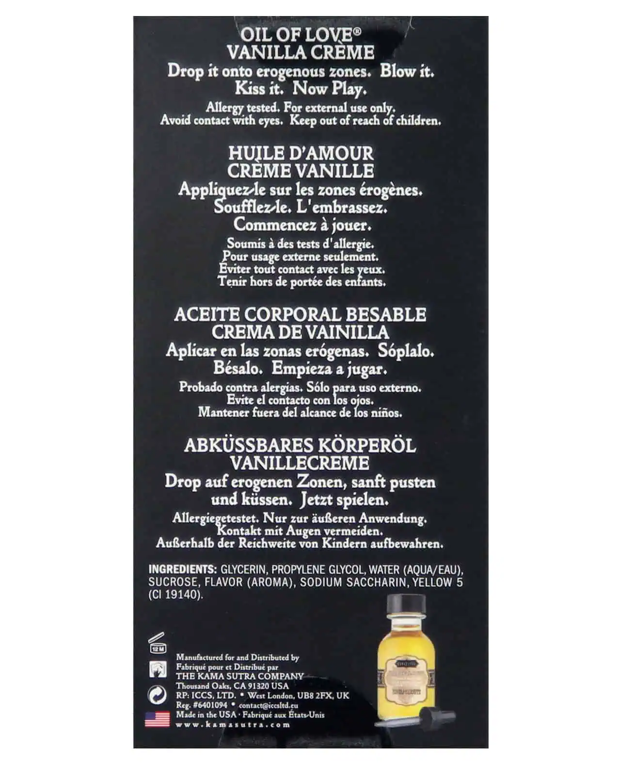 Kama Sutra Oil of Love - .75 oz Vanilla Creme - Image 3