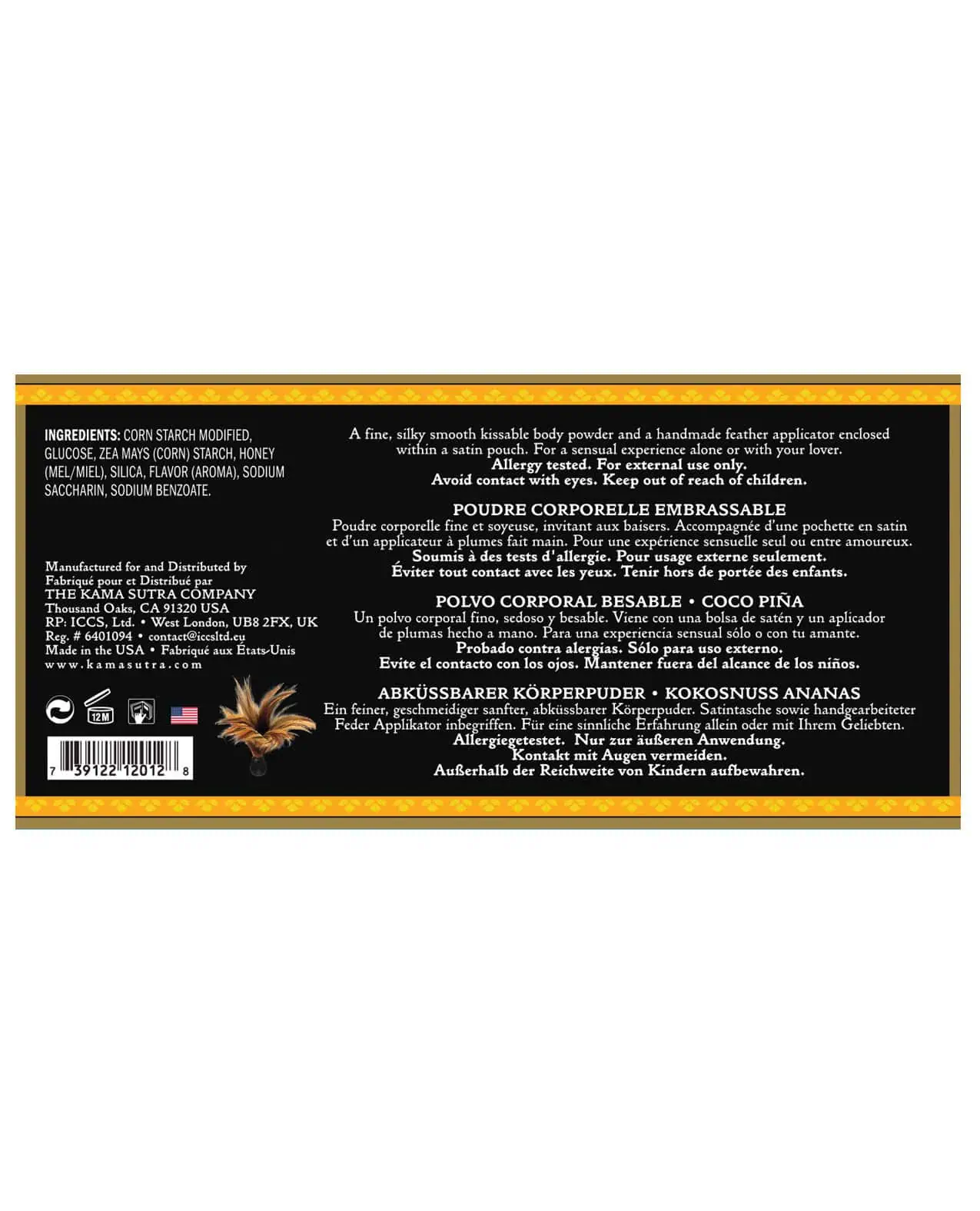 Kama Sutra Honey Dust - 6 oz Coconut Pineapple - Image 3