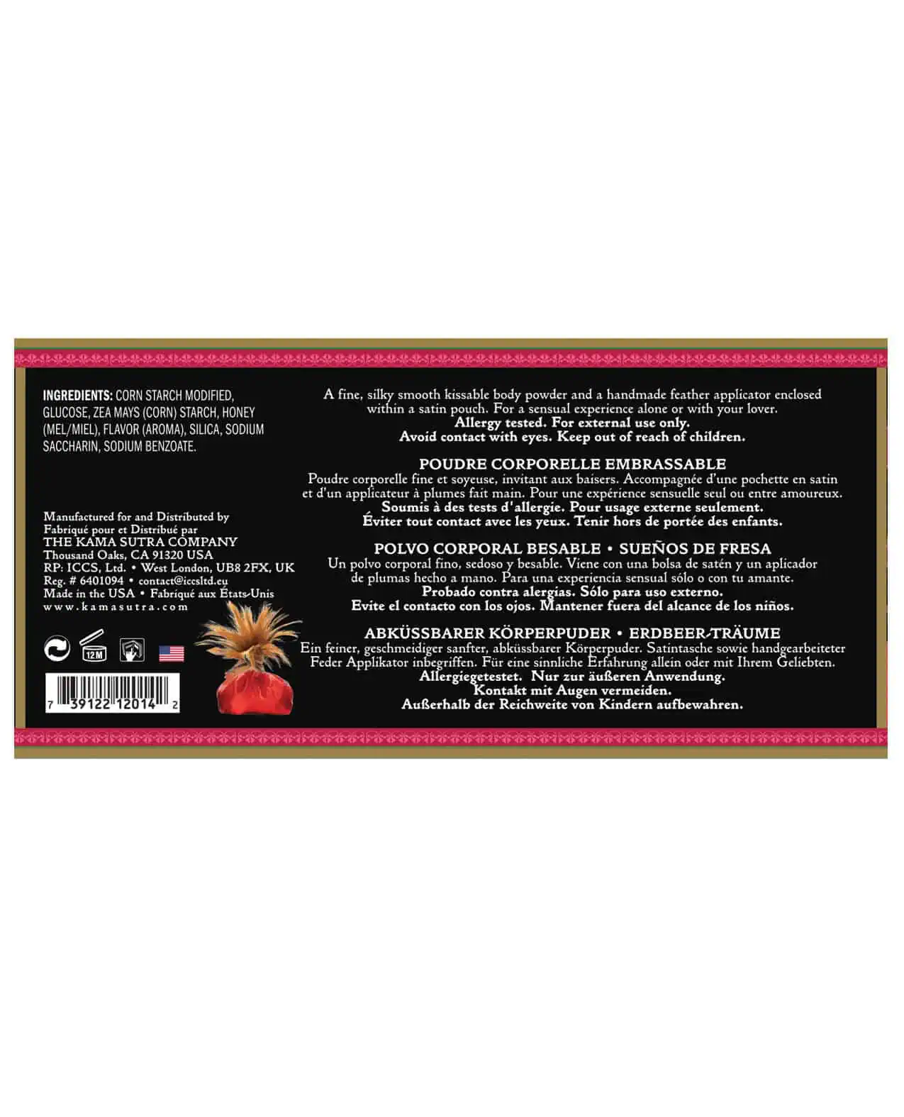 Kama Sutra Honey Dust - 6 oz Strawberry Dreams - Image 2