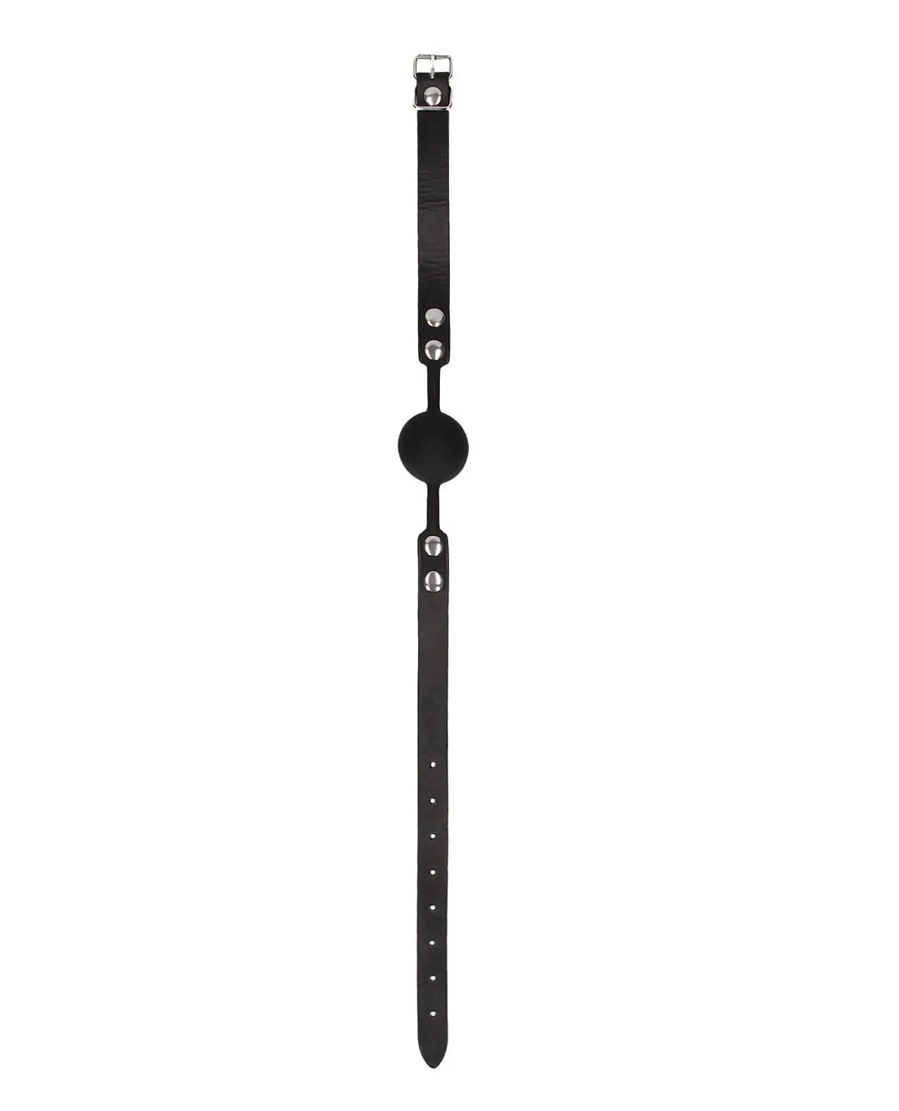 Shots Ouch Black & White Silicone Ball Gag - Black - Image 4
