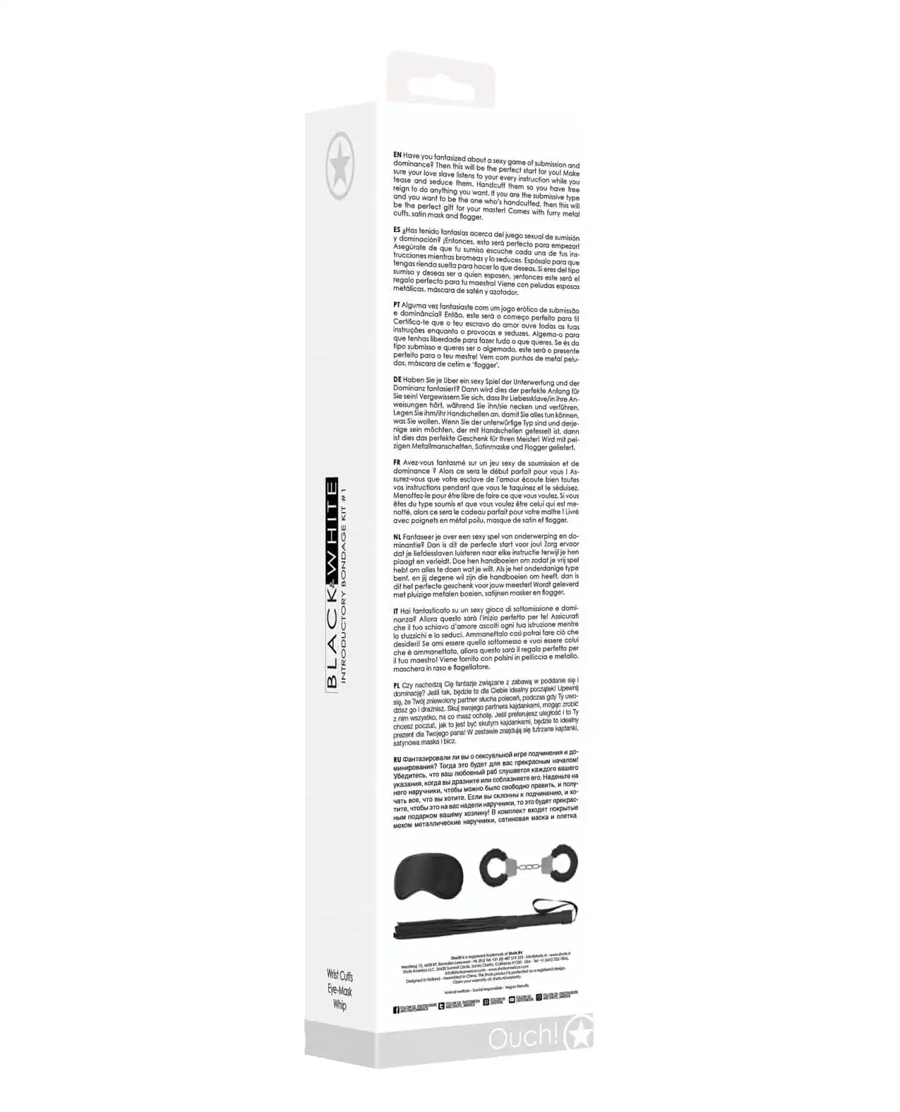 Shots Ouch Black & White Introductory Bondage Kit #1 - Black - Image 2