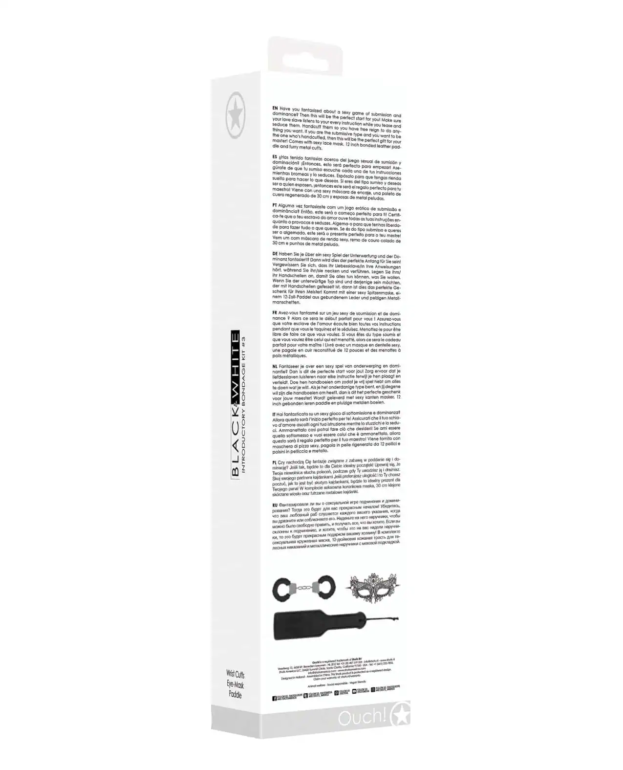 Shots Ouch Black & White Introductory Bondage Kit #3 - Black - Image 2