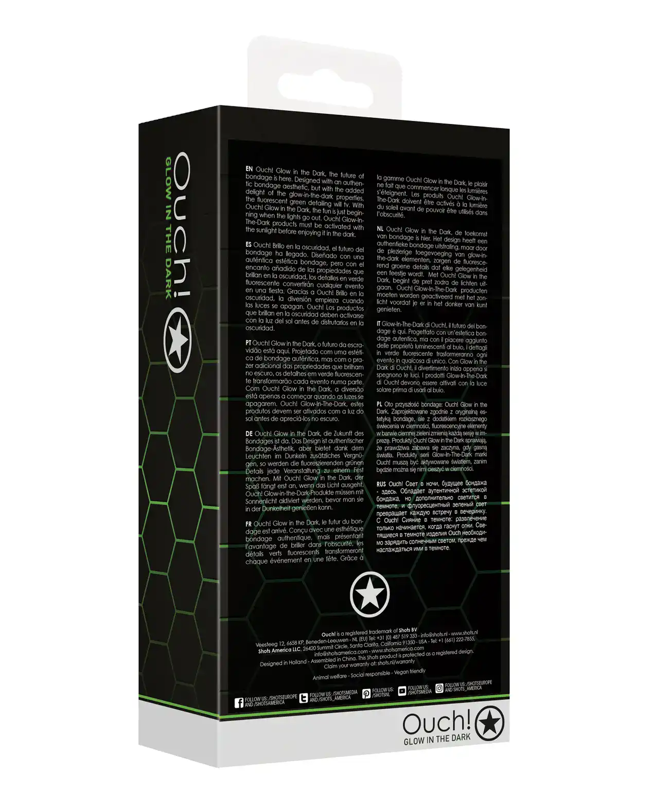 Shots Ouch Beads Plug w/Cock Ring - Glow in the Dark - Image 2