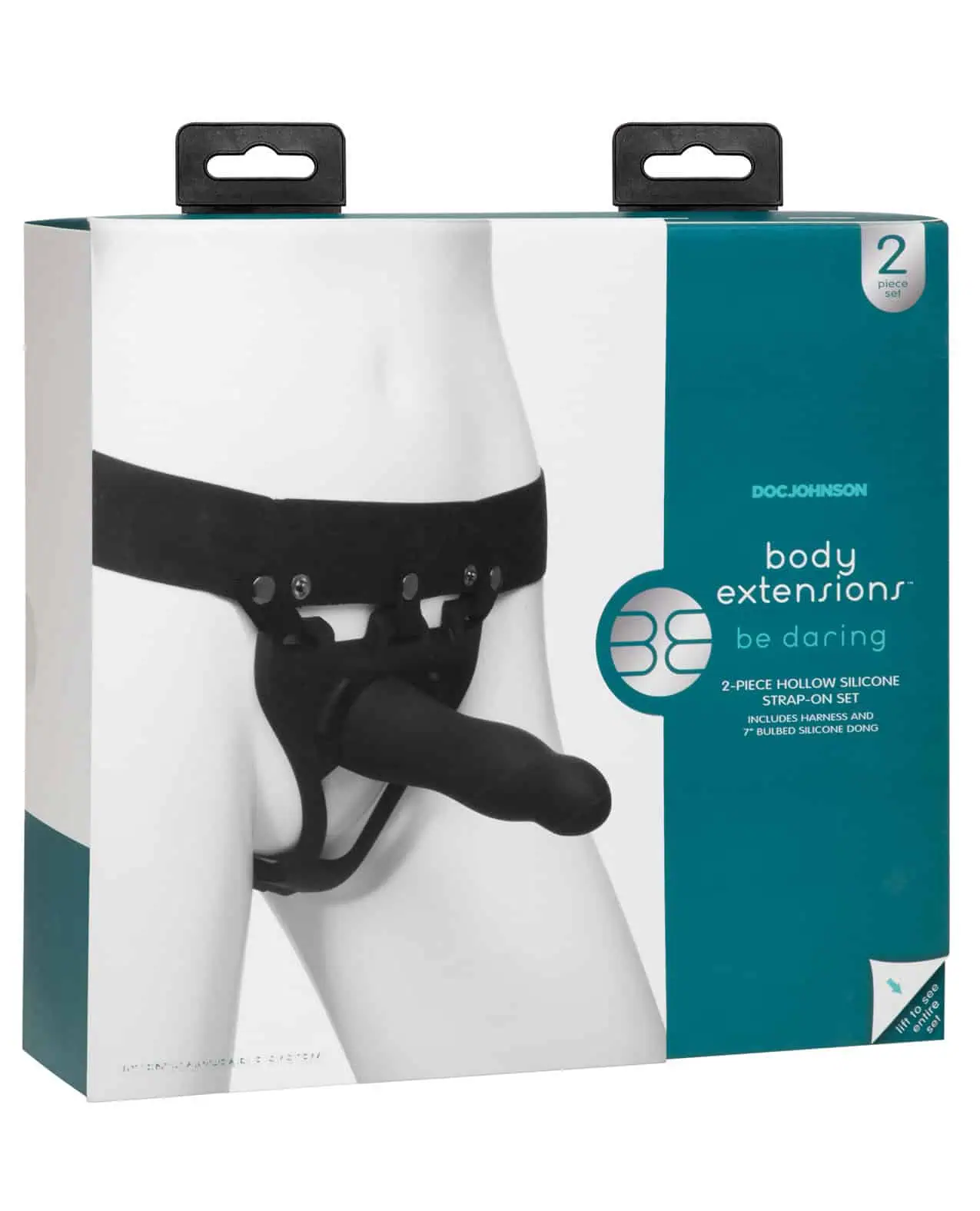 Body Extensions Be Daring 2 Piece Strap On Set - Black - Image 3