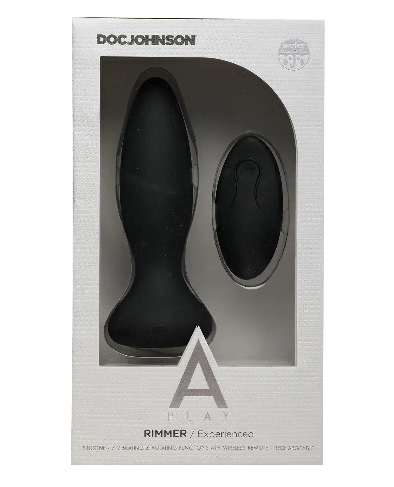 A Play Rimmer Experienced Rechargeable Silicone Anal Plug w/Remote - Black - Image 2